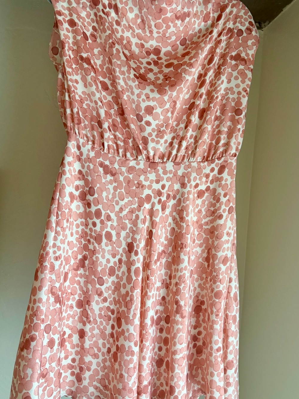 OVS Pink Bubbles Mini Dress Cowl-Neck Sleveless Italy Wedding Date Summer 40